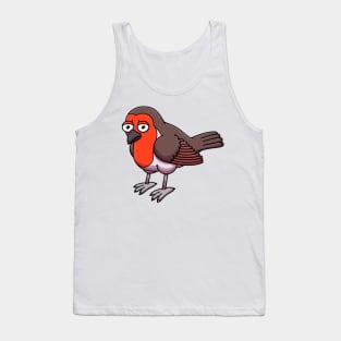 Sad Robin Bird Cartoon Tank Top